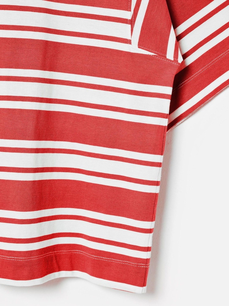 Oliver Bonas Red Striped Boxy T-Shirt - Image 5 of 5