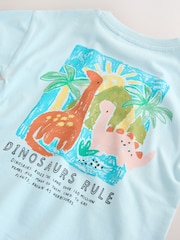 أزرق ديناصور - تيشرت بكُم قصير مزين بطبعة على الظهر (3 شهور-7 سنوات) - صورة 4 من 5