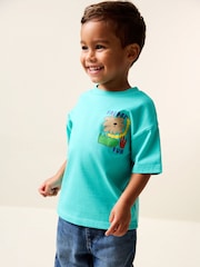 Aqua Blue Animal Short Sleeve Back Print T-Shirt (3mths-7yrs) - Image 2 of 8