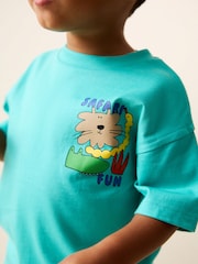 Aqua Blue Animal Short Sleeve Back Print T-Shirt (3mths-7yrs) - Image 3 of 8