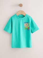 Aqua Blue Animal Short Sleeve Back Print T-Shirt (3mths-7yrs) - Image 4 of 8