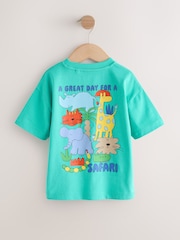 Aqua Blue Animal Short Sleeve Back Print T-Shirt (3mths-7yrs) - Image 5 of 8