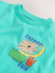 Aqua Blue Animal Short Sleeve Back Print T-Shirt (3mths-7yrs) - Image 8 of 8