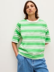 Oliver Bonas Green Striped T-Shirt - Image 1 of 7