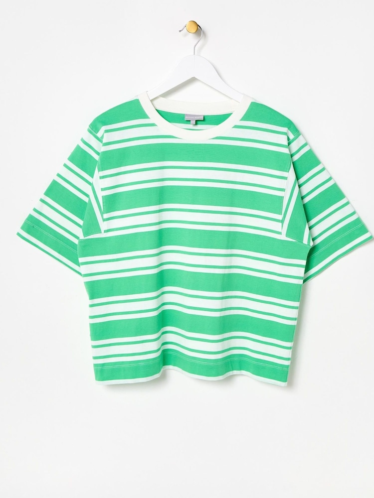 Oliver Bonas Green Striped T-Shirt - Image 3 of 7