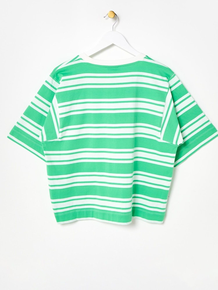 Oliver Bonas Green Striped T-Shirt - Image 4 of 7