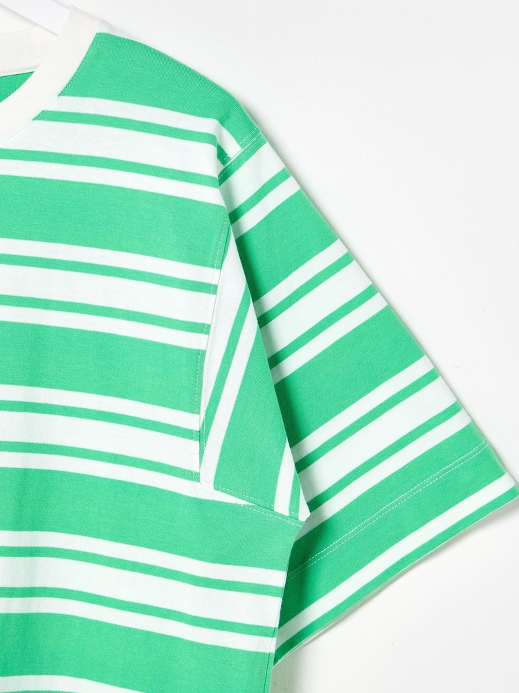 Oliver Bonas Green Striped T-Shirt - Image 5 of 7