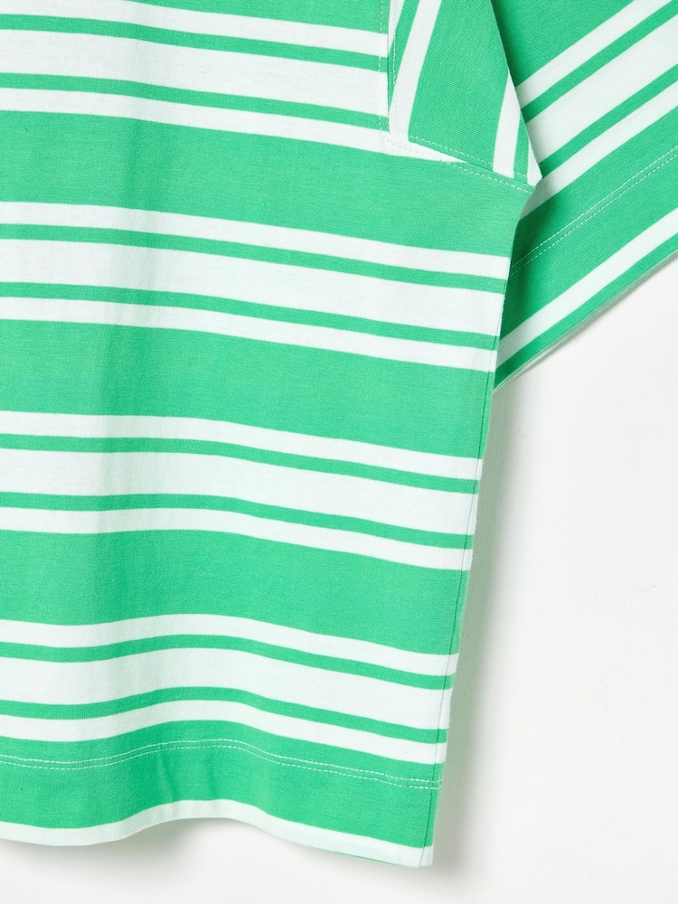 Oliver Bonas Green Striped T-Shirt - Image 7 of 7 Oliver Bonas Green Striped T-Shirt - Image 7 of 7