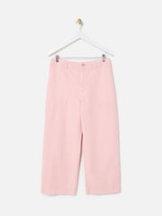 Oliver Bonas Pink Cropped Wide Leg Jeans - Image 3 of 7