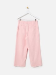Oliver Bonas Pink Cropped Wide Leg Jeans - Image 4 of 7