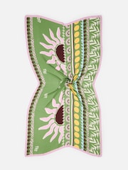 Oliver Bonas Green Sun Print Lightweight Scarf - Image 2 of 4