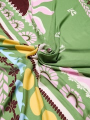 Oliver Bonas Green Sun Print Lightweight Scarf - Image 3 of 4