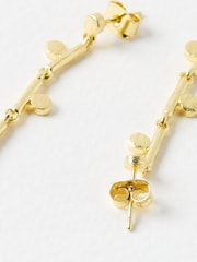 Oliver Bonas Gold Tone Iris Brushed Bar Chain Earrings - Image 4 of 5