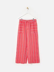 Oliver Bonas Red & Blue Striped Wide Leg Trousers - Image 3 of 7