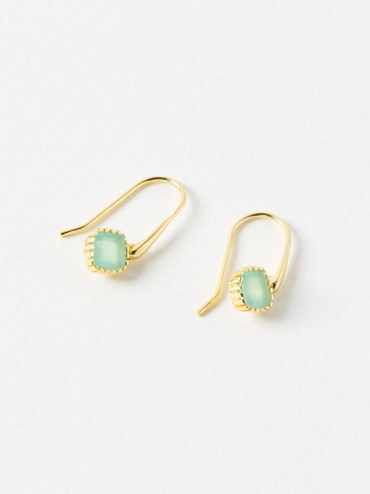 Oliver Bonas Blue Briar Gold Plated Aquamarine Drop Earrings - Image 2 of 5 Oliver Bonas Blue Briar Gold Plated Aquamarine Drop Earrings - Image 2 of 5