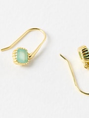 Oliver Bonas Blue Briar Gold Plated Aquamarine Drop Earrings - Image 4 of 5
