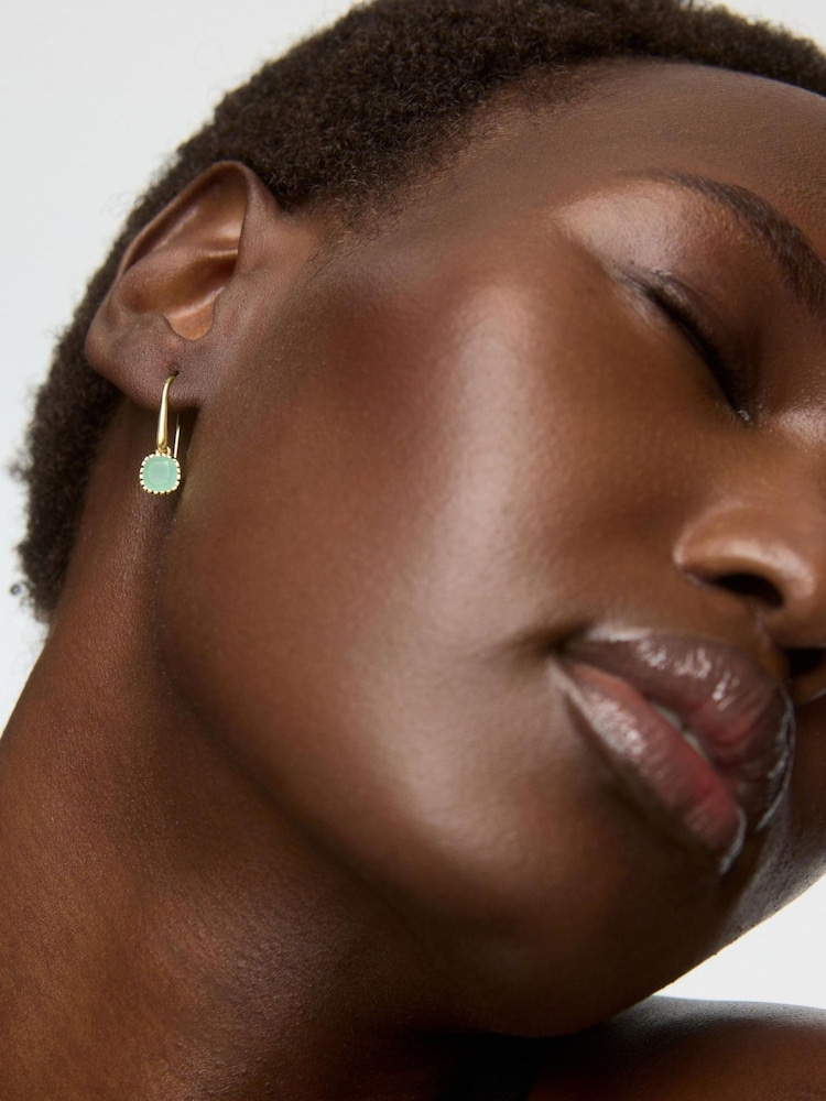 Oliver Bonas Blue Briar Gold Plated Aquamarine Drop Earrings - Image 5 of 5 Oliver Bonas Blue Briar Gold Plated Aquamarine Drop Earrings - Image 5 of 5