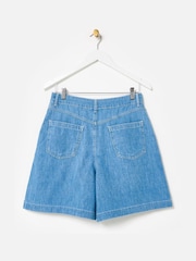 Oliver Bonas Blue Chambray City Shorts - Image 2 of 7