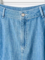 Oliver Bonas Blue Chambray City Shorts - Image 3 of 7