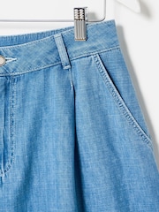 Oliver Bonas Blue Chambray City Shorts - Image 4 of 7