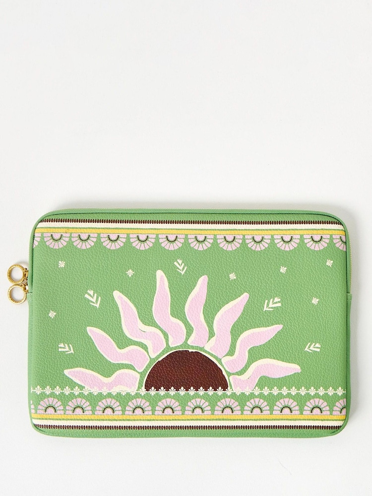 Oliver Bonas Green Sun Print Laptop Case - Image 2 of 5