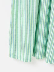 Oliver Bonas Green Stripe Smock Bodice Midi Dress - Image 3 of 6