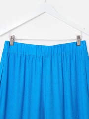 Oliver Bonas Blue Crinkled Wide Leg Trousers - Image 3 of 5
