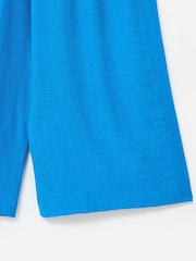 Oliver Bonas Blue Crinkled Wide Leg Trousers - Image 5 of 5