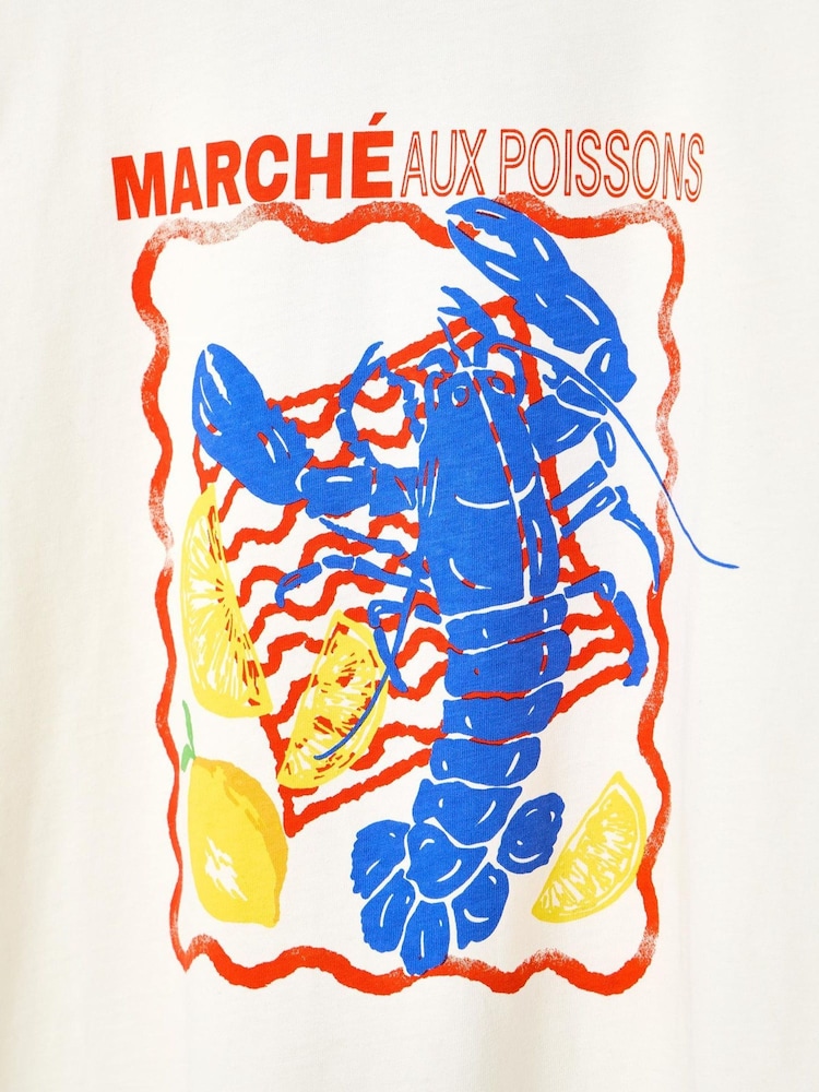 Oliver Bonas Lobster Graphic Print T-Shirt - Imagen 7 de 7