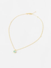 Oliver Bonas Blue Briar Gold Plated Aquamarine Pendant Necklace - Image 2 of 4