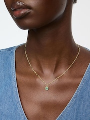 Oliver Bonas Blue Briar Gold Plated Aquamarine Pendant Necklace - Image 4 of 4