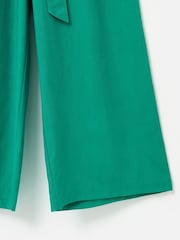 Oliver Bonas Green Puff Sleeve Tie Waist Jumpsuit - Image 6 of 6