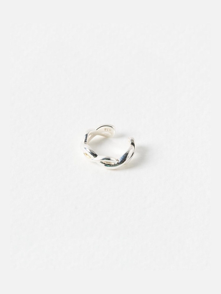 Oliver Bonas Silver Willa Twisted Sterling Ear Cuff - Image 1 of 4