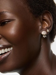 Oliver Bonas Gold Tone Maren Shell & Jellyfish Stud Earrings Set of 4 - Image 5 of 5