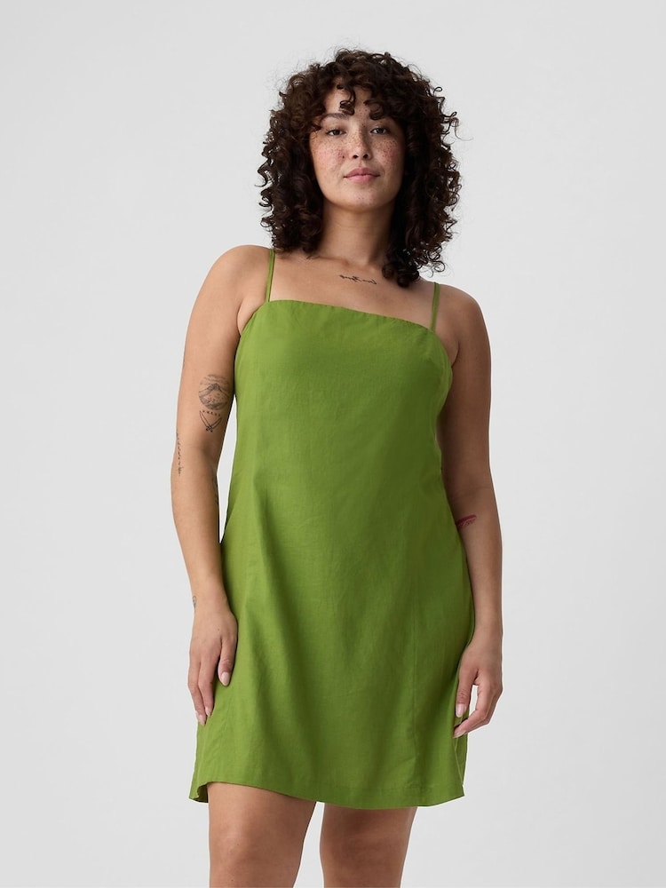 Gap Green Linen-Blend Mini Dress - Image 1 of 6