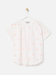 Oliver Bonas White Sun Embroidered Short Sleeve Shirt - Image 1 of 5