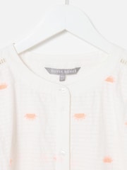 Oliver Bonas White Sun Embroidered Short Sleeve Shirt - Image 3 of 5