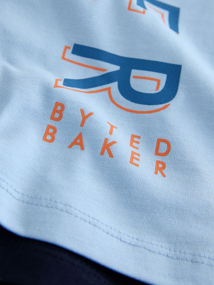 Baker by Ted Baker White/Orange/Blue/Navy Graphic Print T-Shirts 5 Pack - صورة 10 من 10 Baker by Ted Baker White/Orange/Blue/Navy Graphic Print T-Shirts 5 Pack - صورة 10 من 10