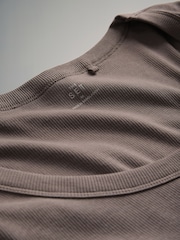 The Set Black/Stripe/Grey/White 4 Pack Scoop Neck 3/4 Sleeve Ribbed T-Shirts - Image 7 of 7