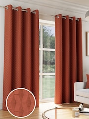 Enhanced Living Orange Tokyo Thermal Room Darkening Eyelet Curtains - Image 1 of 4