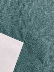 Enhanced Living Teal Austin Blackout Thermal Linen Look Pair of Eyelet Curtains - Image 4 of 5