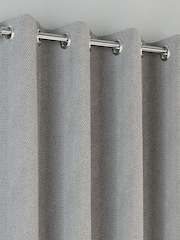 Enhanced Living Grey Chester Thermal Blackout Eyelet Curtains - Image 2 of 4