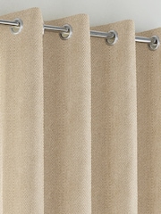Enhanced Living Natural Chester Thermal Blackout Eyelet Curtains - Image 2 of 4