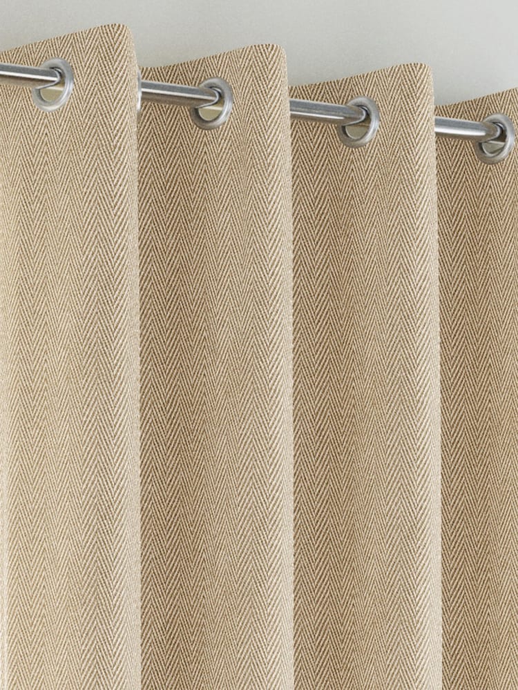Enhanced Living Natural Chester Thermal Blackout Eyelet Curtains - Image 2 of 4