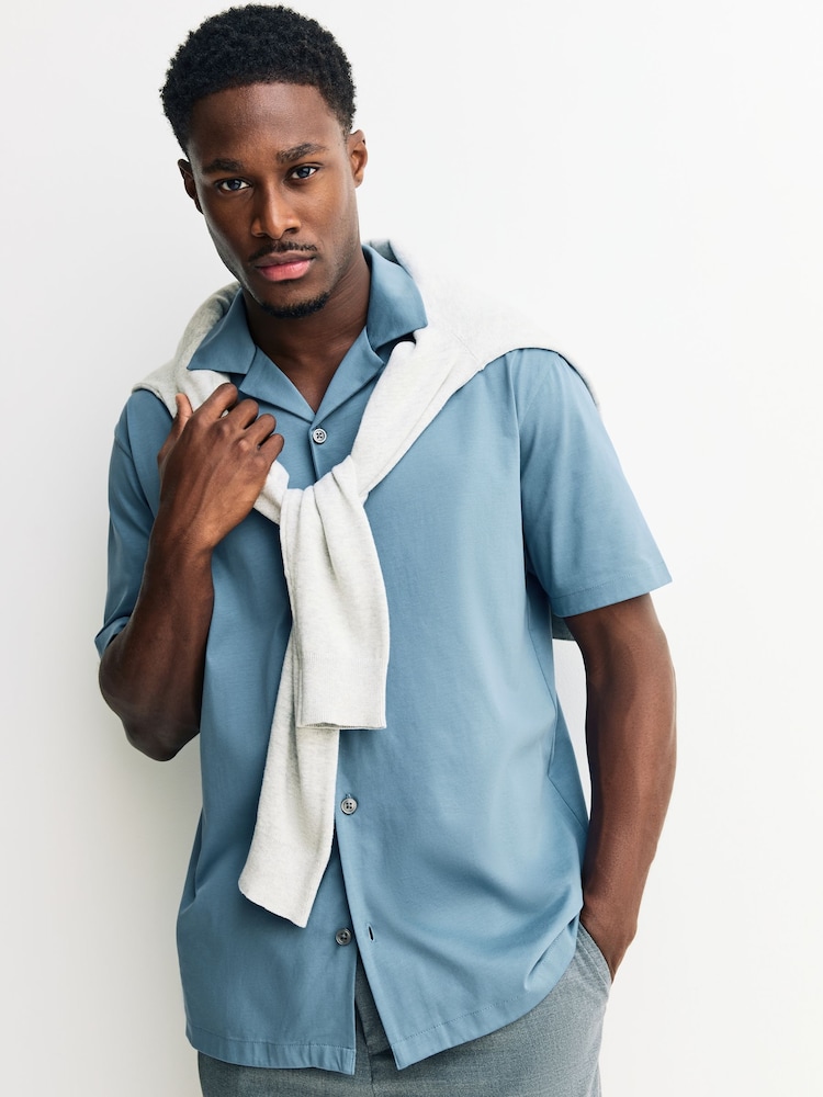 supima cotton dress shirts Classic Fit Blue Stripe Point Collar Non-Iron Men's Dress Shirt Wilkes & Riley, LLC