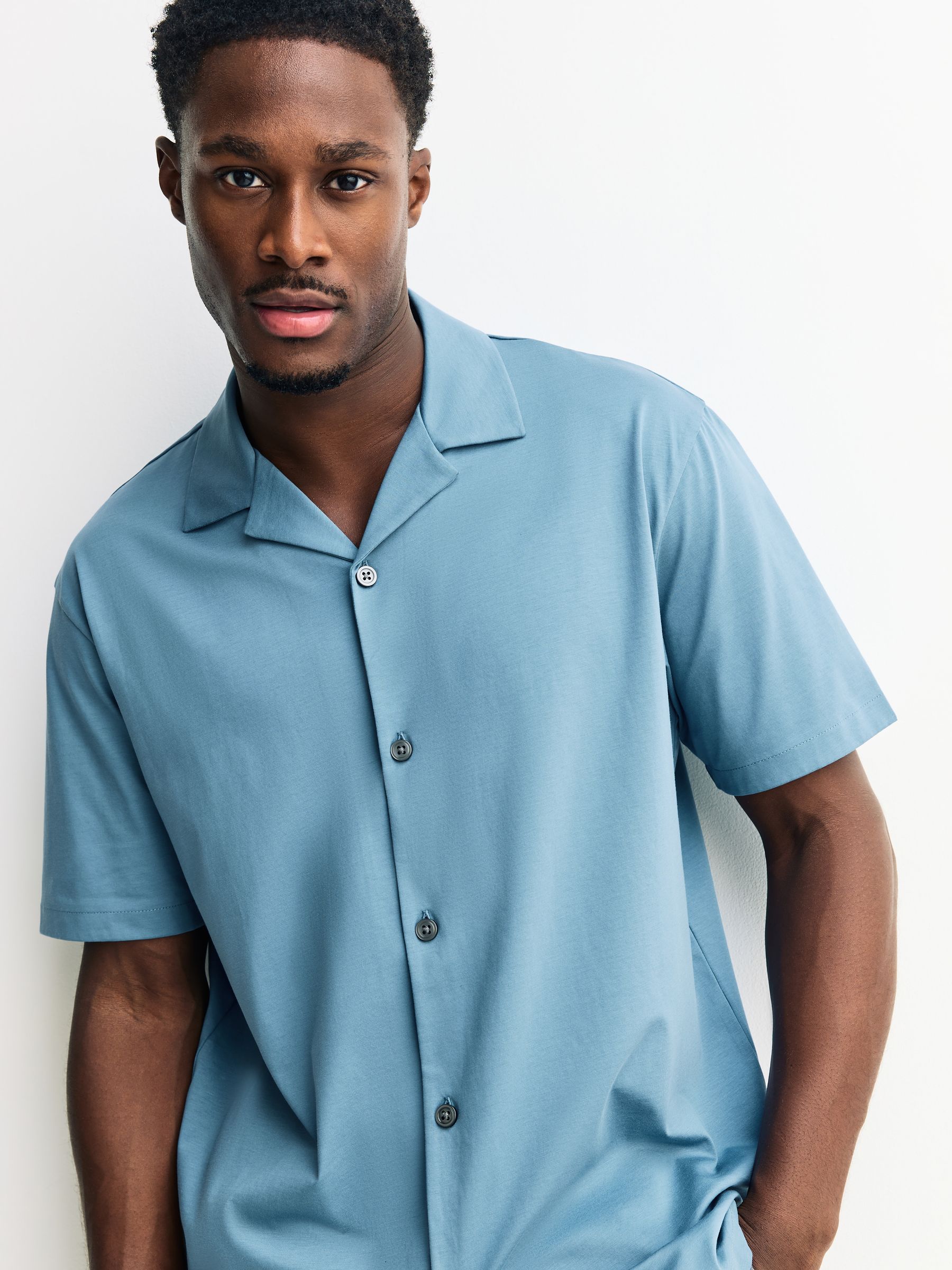 Buy Steel Blue 100% SUPIMA® Cotton Jersey Shirt from the Next UK