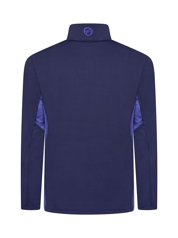 Fazer Mens Blue Hartford Half Zip Golf Mid Layer Sweat Top - Image 2 of 4