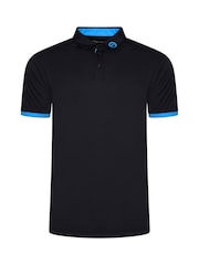 Fazer Mens Leigh Contrast Golf Black Polo Shirt - Image 1 of 4
