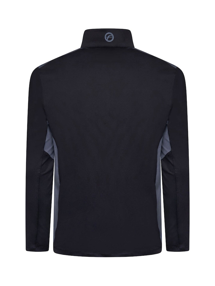 Fazer Mens Hartford Half Zip Golf Mid Layer Black Sweat Top - Image 2 of 4