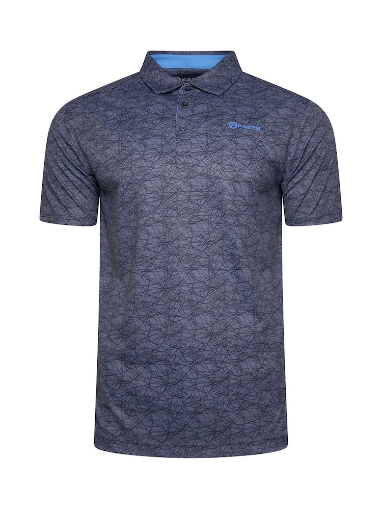 Fazer Mens Chester Scribble Golf Black Polo Shirt - Image 1 of 1